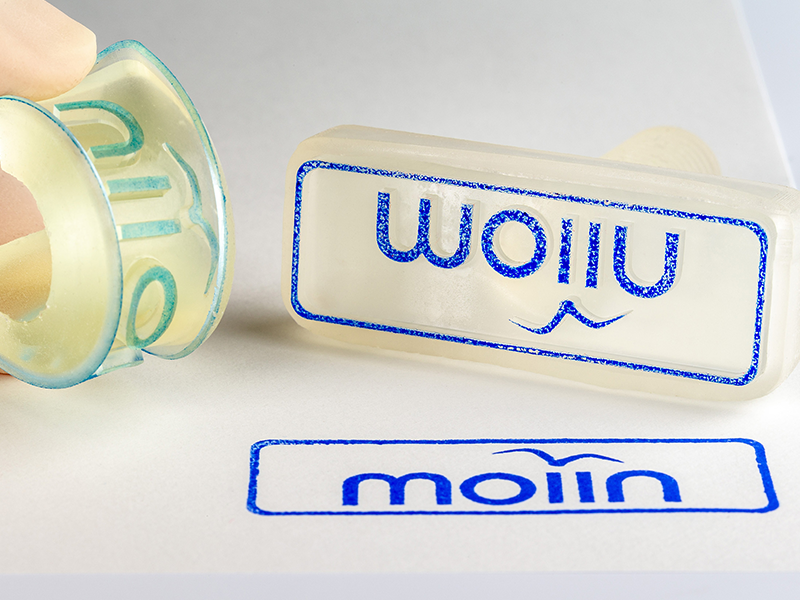 A flexible stamp 3D printed with the Flex Clear resin